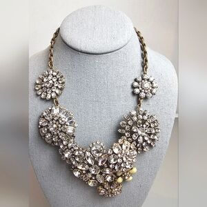 [J. Crew] Lattice Floral Crystal Statement Necklace